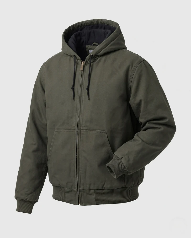 Herren Kapuzen Bomberjacke mit wattierter Thermofütterung & robustem Canvas Nord Taschen