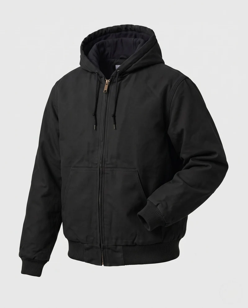 Herren Kapuzen Bomberjacke mit wattierter Thermofütterung & robustem Canvas Nord Taschen