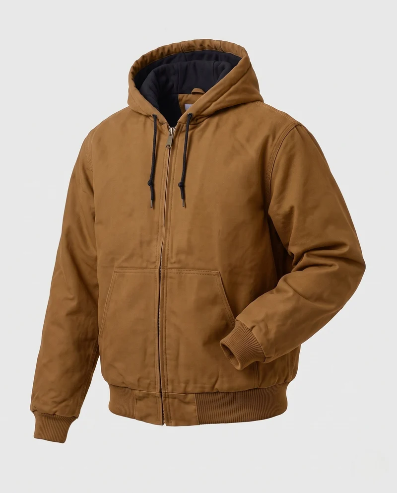 Herren Kapuzen Bomberjacke mit wattierter Thermofütterung & robustem Canvas Nord Taschen