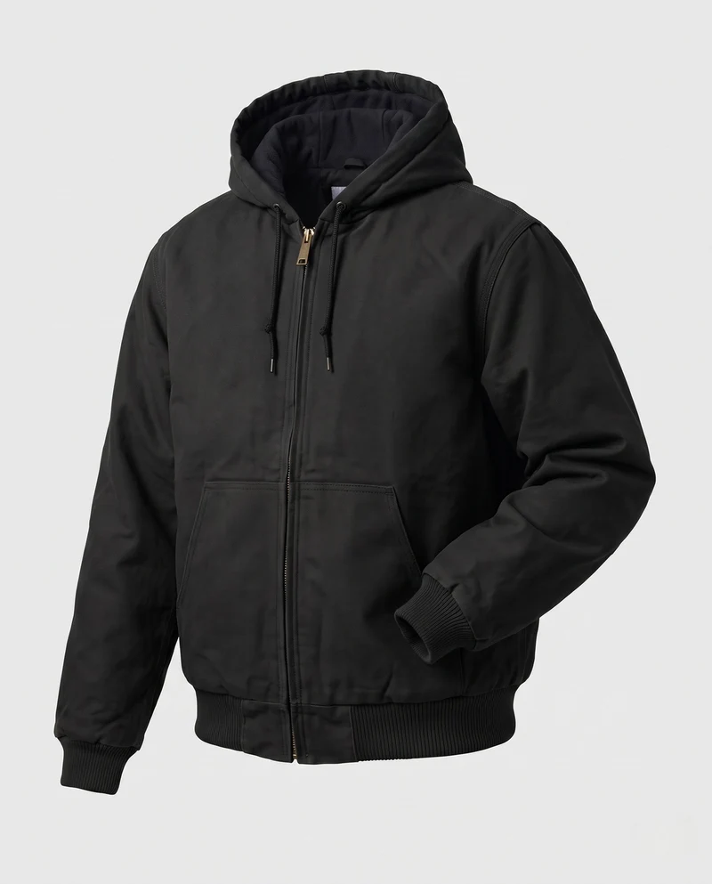Herren Kapuzen Bomberjacke mit wattierter Thermofütterung & robustem Canvas Nord Taschen