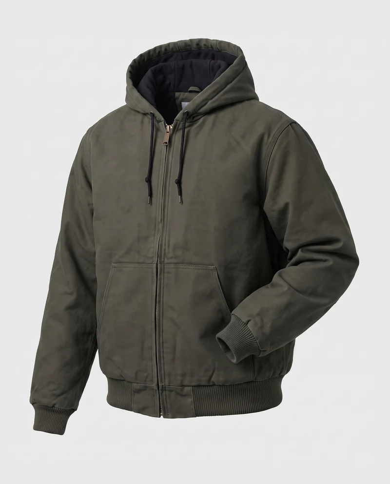 Herren Kapuzen Bomberjacke mit wattierter Thermofütterung & robustem Canvas Nord Taschen