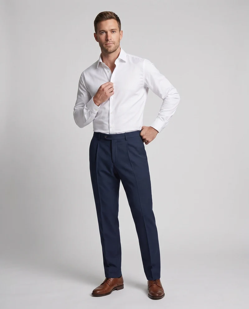 Herren elegante Anzughose mit feinem Schnitt Nord Taschen