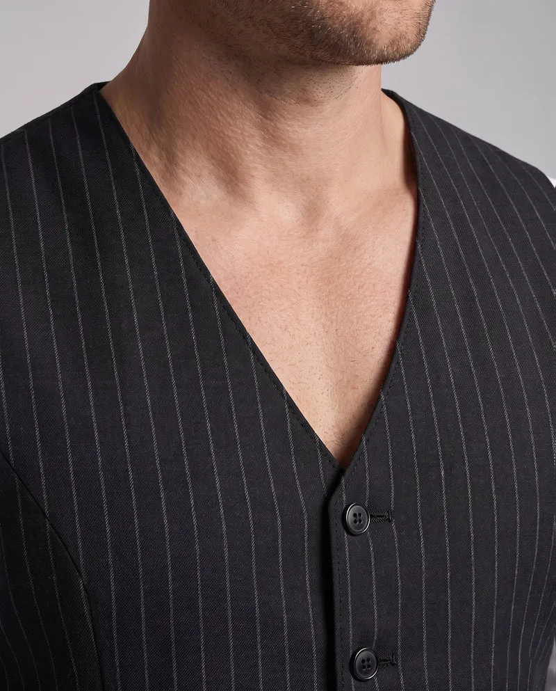 Herren Eleganter Anzugweste mit feinen Streifen Nord Taschen