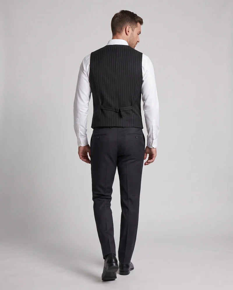 Herren Eleganter Anzugweste mit feinen Streifen Nord Taschen