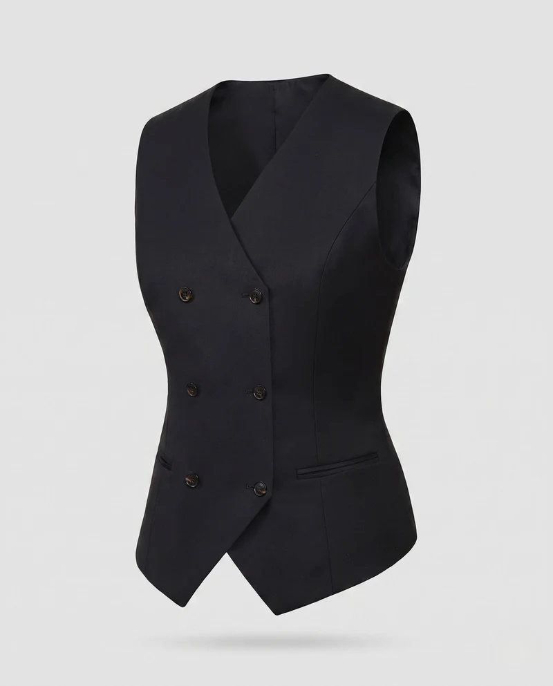 Herren Elegante Doppelreihige Anzugweste Nord Taschen