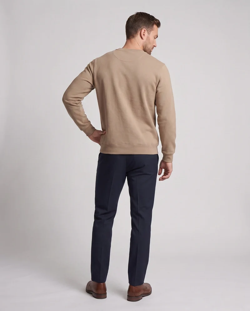 Herren Freizeit Baumwollmischung Rundhals Sweatshirt mit Rippbündchen Nord Taschen