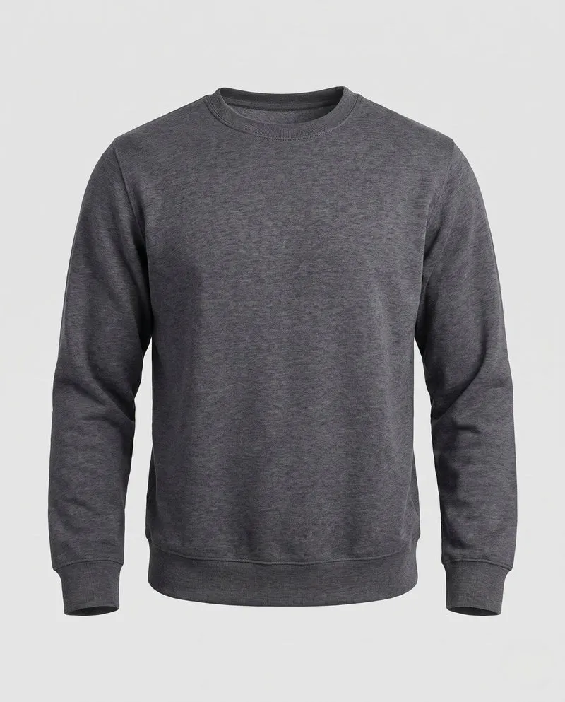 Herren Freizeit Baumwollmischung Rundhals Sweatshirt mit Rippbündchen Nord Taschen