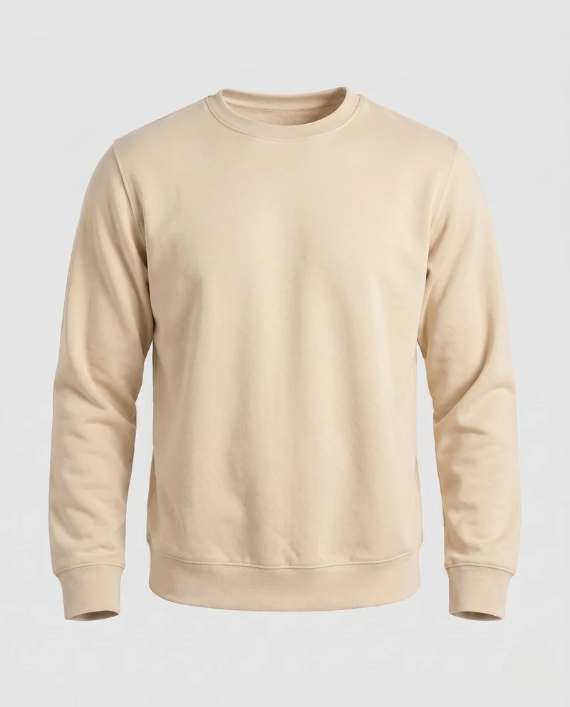 Herren Freizeit Baumwollmischung Rundhals Sweatshirt mit Rippbündchen Nord Taschen