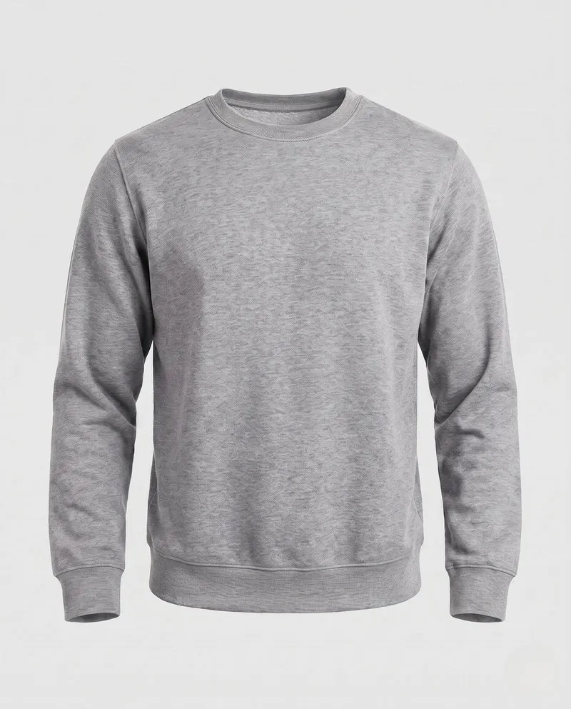 Herren Freizeit Baumwollmischung Rundhals Sweatshirt mit Rippbündchen Nord Taschen