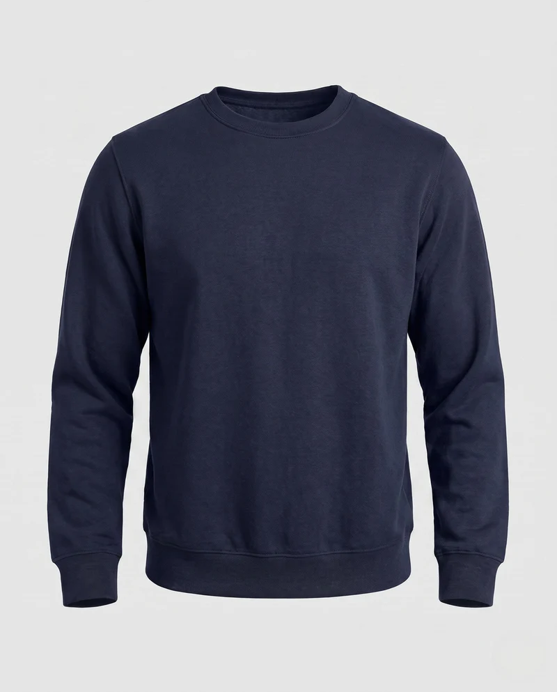 Herren Freizeit Baumwollmischung Rundhals Sweatshirt mit Rippbündchen Nord Taschen