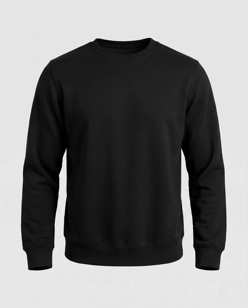 Herren Freizeit Baumwollmischung Rundhals Sweatshirt mit Rippbündchen Nord Taschen