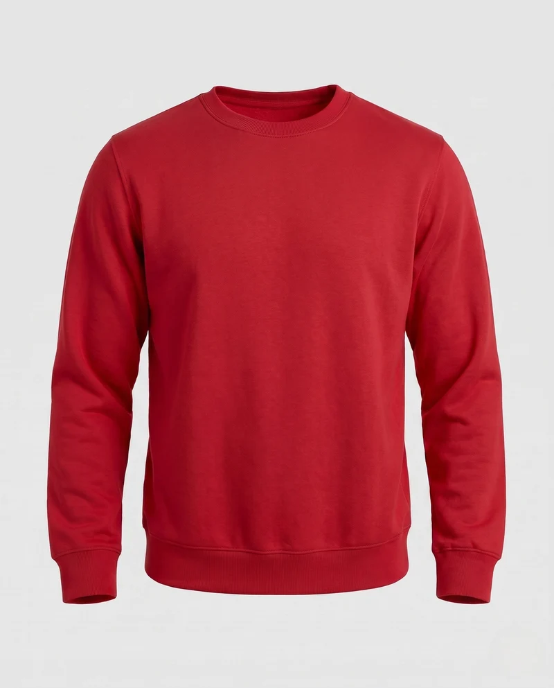 Herren Freizeit Baumwollmischung Rundhals Sweatshirt mit Rippbündchen Nord Taschen