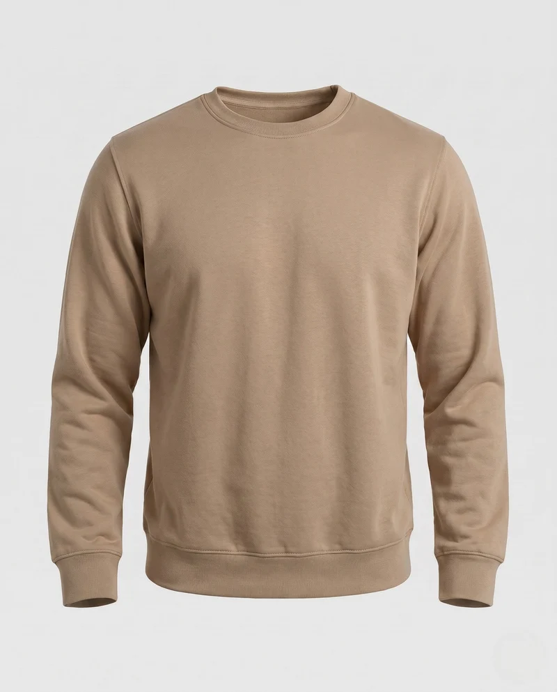 Herren Freizeit Baumwollmischung Rundhals Sweatshirt mit Rippbündchen Nord Taschen