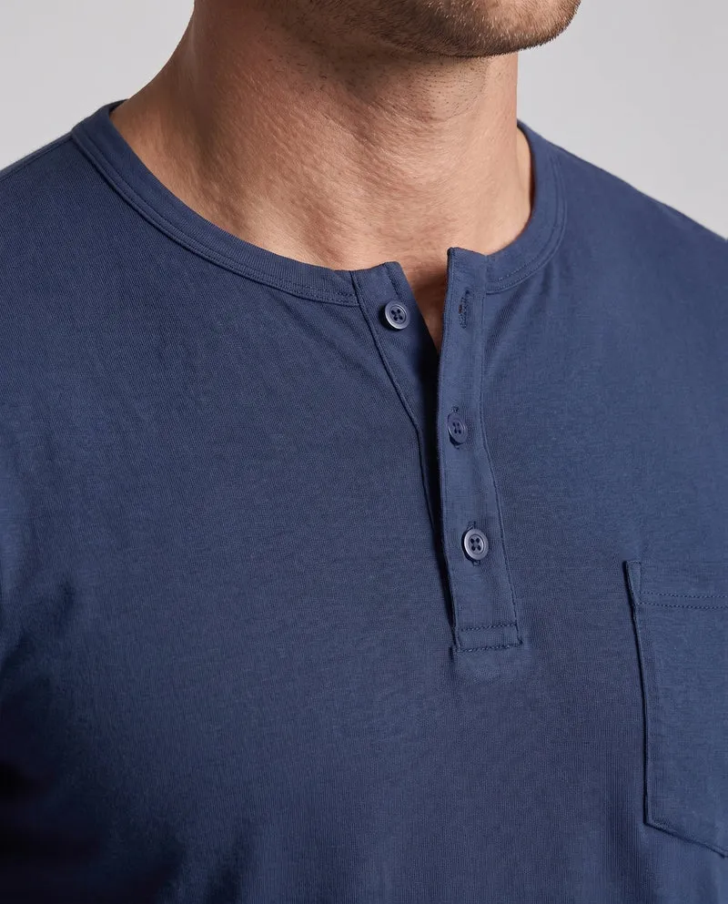 Herren Langarm-Henley-Shirt mit Brusttasche aus Baumwoll-Jersey Nord Taschen