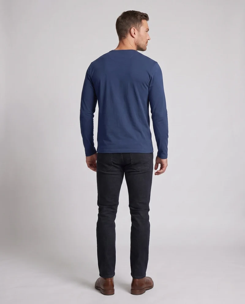 Herren Langarm-Henley-Shirt mit Brusttasche aus Baumwoll-Jersey Nord Taschen