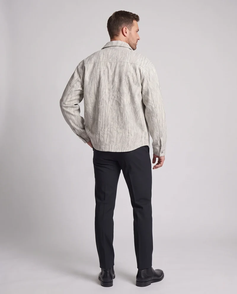 Herren Oversized Übergangsjacke mit Druckknopfverschluss und strukturierter Oberfläche Nord Taschen