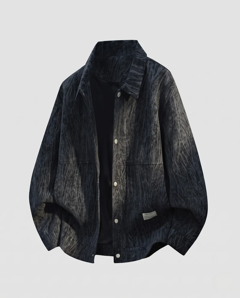 Herren Oversized Übergangsjacke mit Druckknopfverschluss und strukturierter Oberfläche Nord Taschen