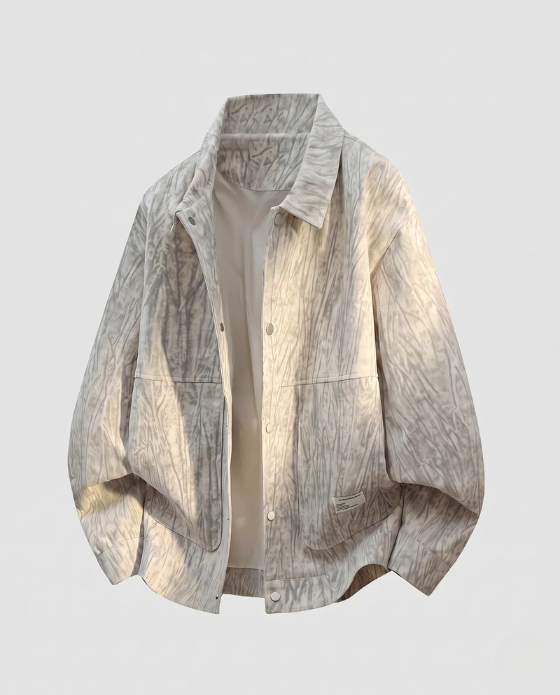 Herren Oversized Übergangsjacke mit Druckknopfverschluss und strukturierter Oberfläche Nord Taschen
