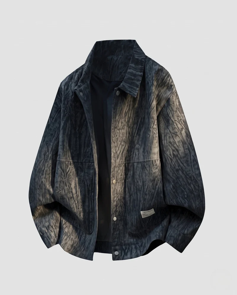 Herren Oversized Übergangsjacke mit Druckknopfverschluss und strukturierter Oberfläche Nord Taschen