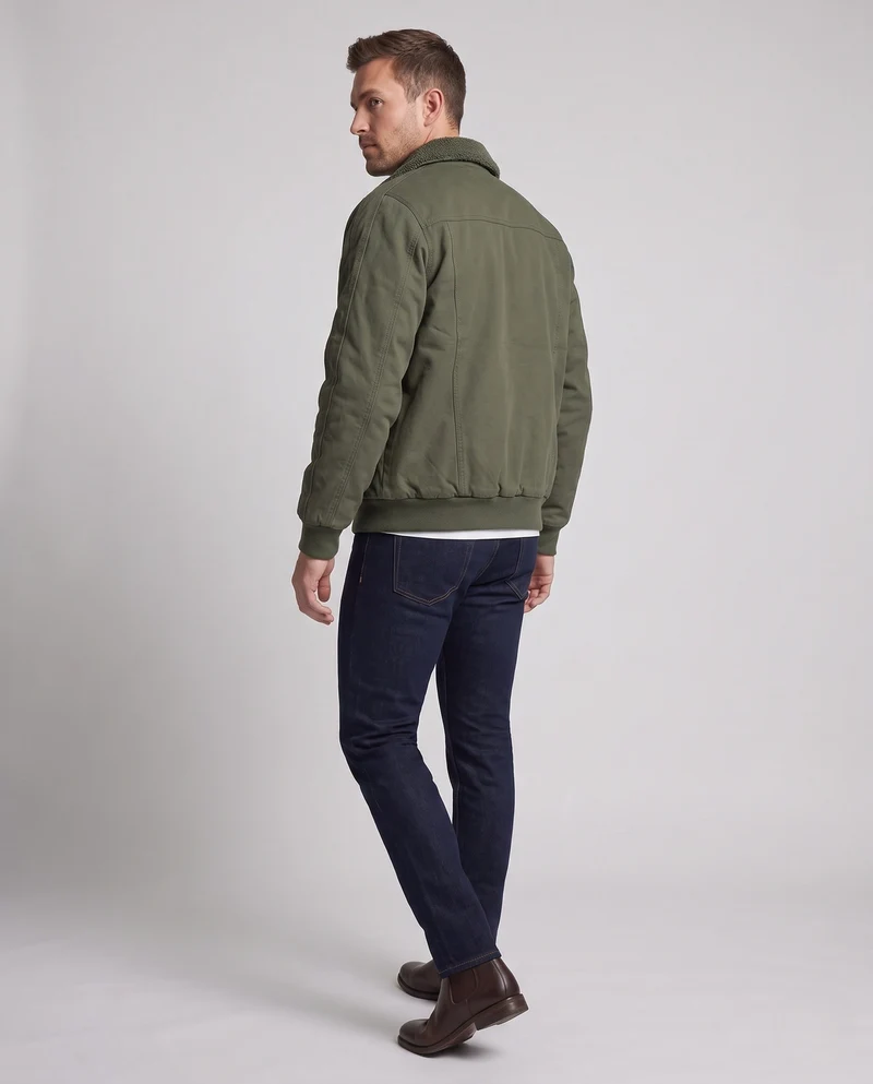 Herren Wendebomberjacke mit Teddyfutter, robustem Canvas-Obermaterial und Reißverschlusstaschen Nord Taschen