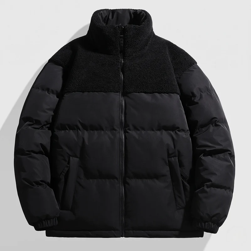 Männer reversible gepolsterte Steppjacke mit Teddybesatz und hohem Stehkragen Nord Taschen