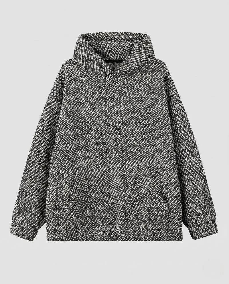 Unisex Oversize Strick Hoodie mit strukturiertem Waffel-Look & Kängurutasche Nord Taschen