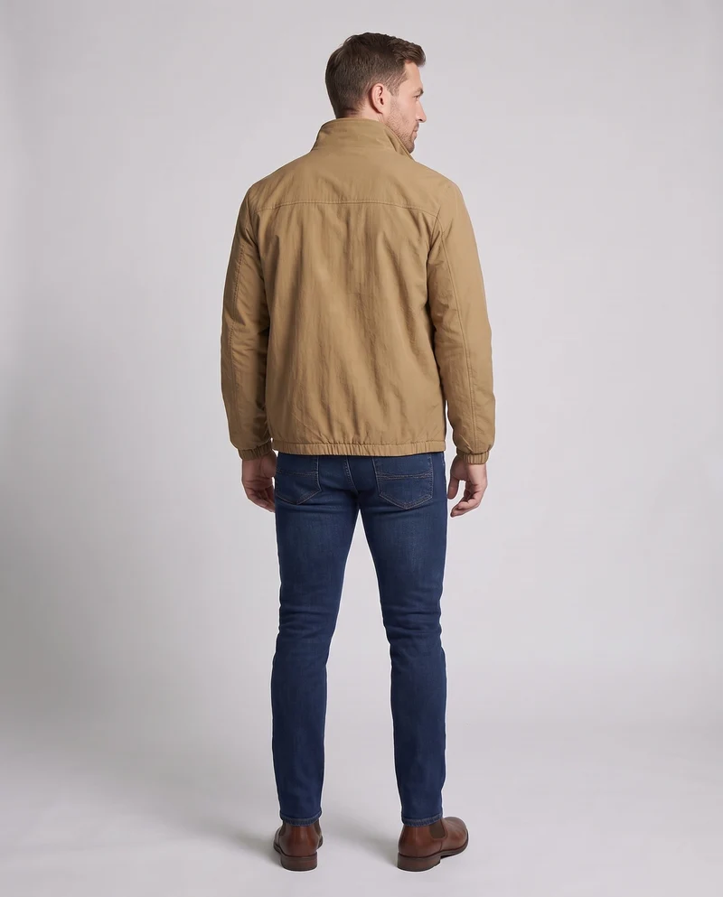 Männer Wendbare Utility-Jacke mit Fleece-Futter, Reißverschlusstaschen & Stehkragen Nord Taschen