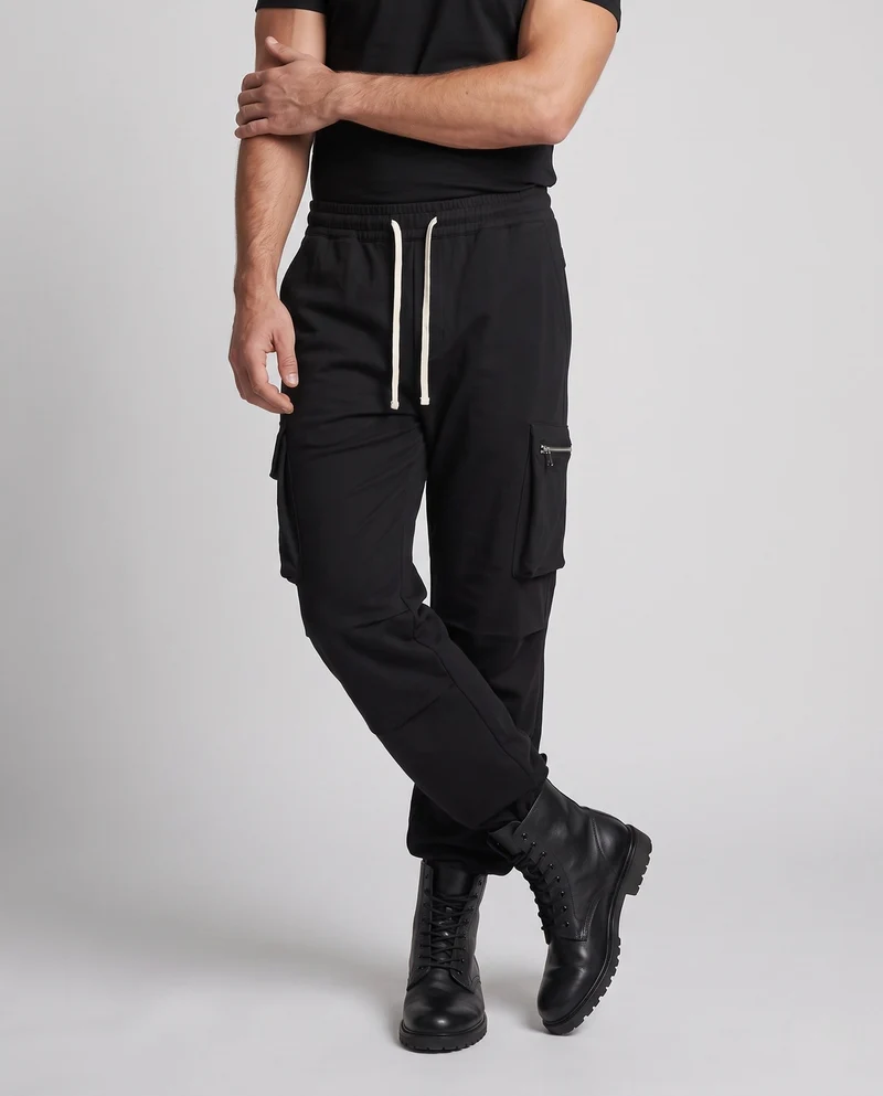 Unisex Weite Utility Cargo-Hose mit elastischem Bund, Kordelzug und mehreren Taschen Nord Taschen