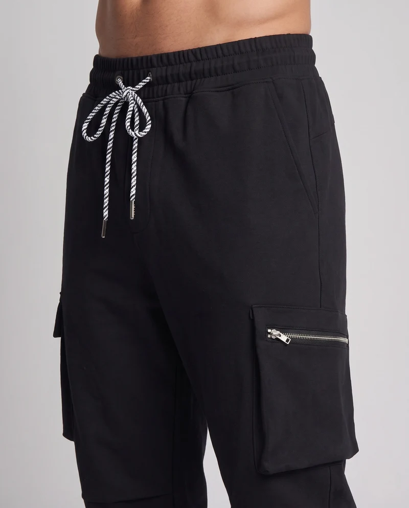 Unisex Weite Utility Cargo-Hose mit elastischem Bund, Kordelzug und mehreren Taschen Nord Taschen