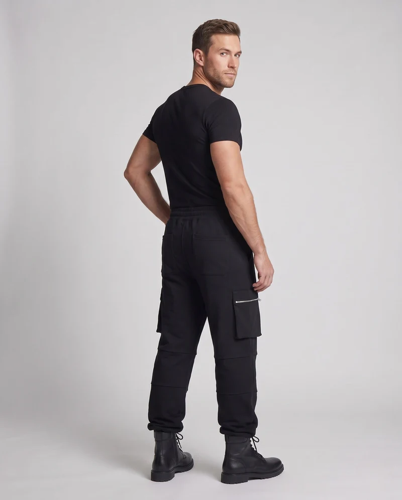 Unisex Weite Utility Cargo-Hose mit elastischem Bund, Kordelzug und mehreren Taschen Nord Taschen