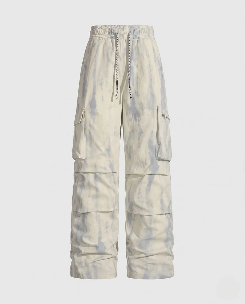 Unisex Weite Utility Cargo-Hose mit elastischem Bund, Kordelzug und mehreren Taschen Nord Taschen