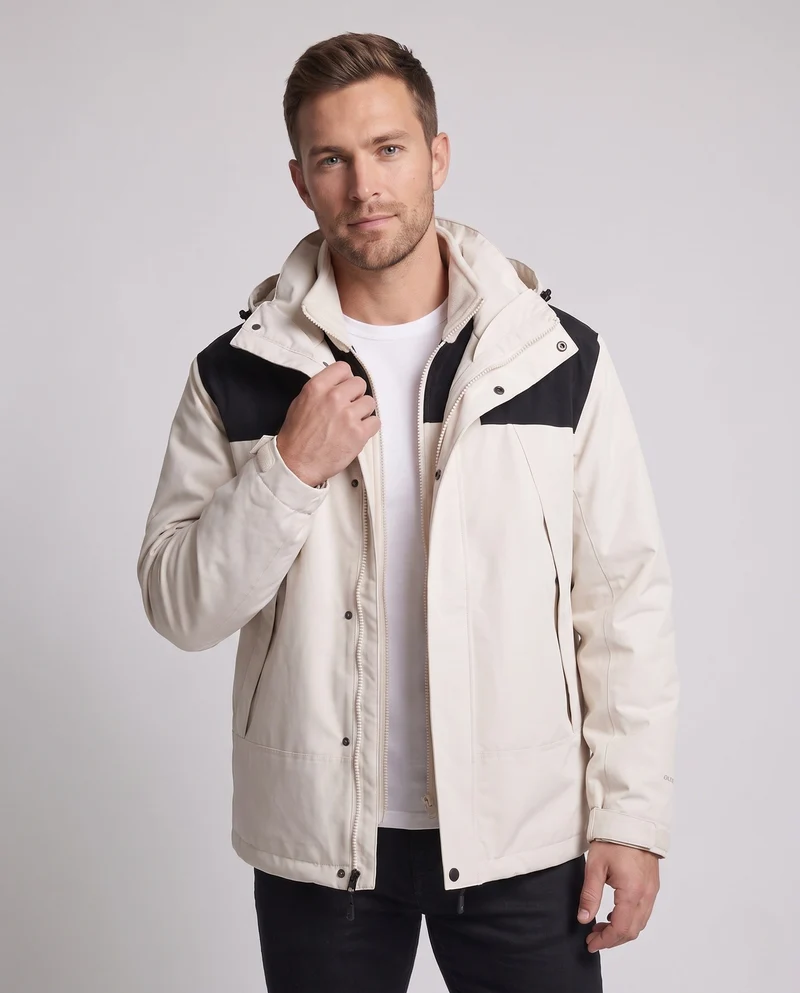 Herren zweilagige Softshell-Allwetterjacke mit herausnehmbarer Fleece-Innenjacke