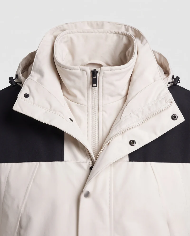 Herren zweilagige Softshell-Allwetterjacke mit herausnehmbarer Fleece-Innenjacke