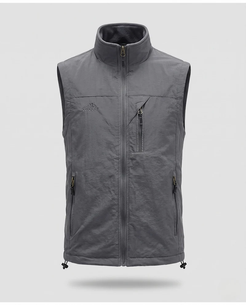 Herren winddichte Thermo-Jacke mit Fleece-Innenlage, wasserabweisender Außenhülle & Mehrfach-Reißverschlusstaschen