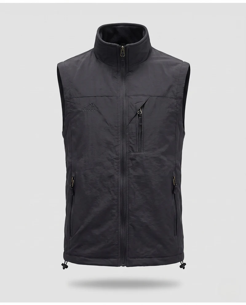 Herren winddichte Thermo-Jacke mit Fleece-Innenlage, wasserabweisender Außenhülle & Mehrfach-Reißverschlusstaschen
