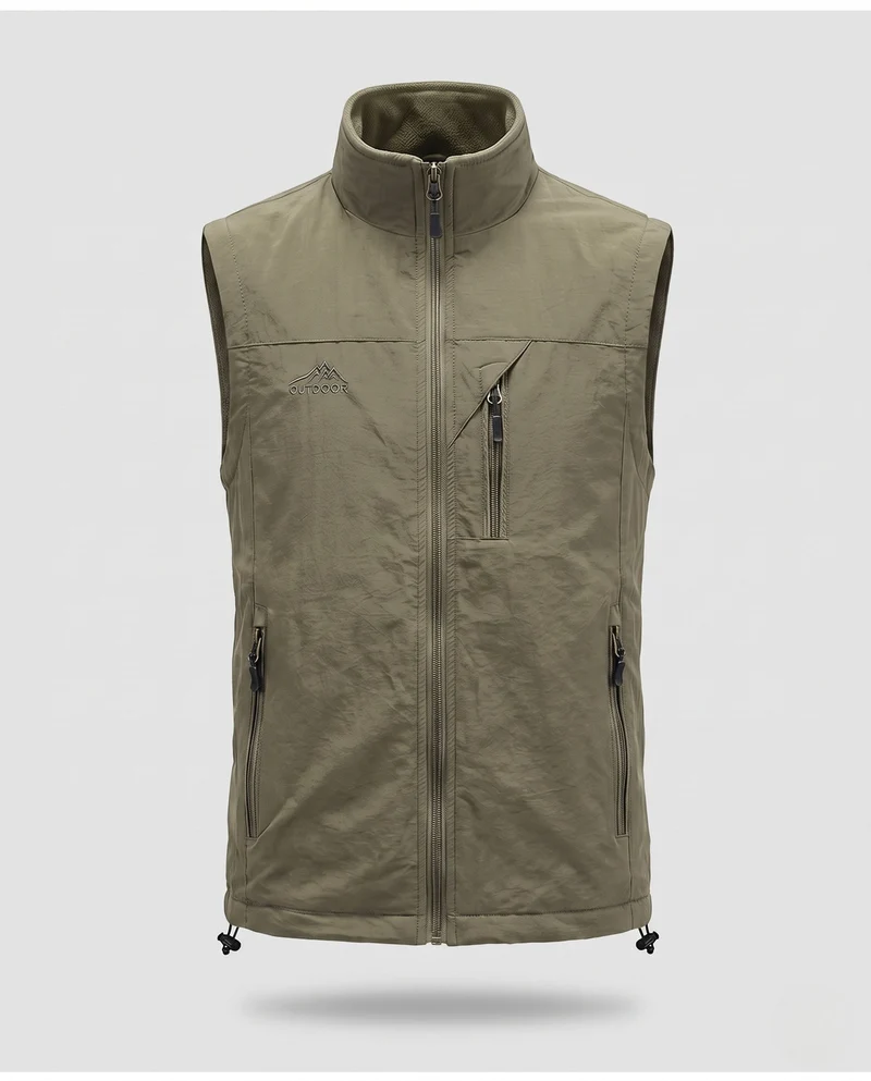 Herren winddichte Thermo-Jacke mit Fleece-Innenlage, wasserabweisender Außenhülle & Mehrfach-Reißverschlusstaschen