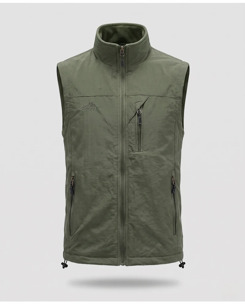 Herren winddichte Thermo-Jacke mit Fleece-Innenlage, wasserabweisender Außenhülle & Mehrfach-Reißverschlusstaschen
