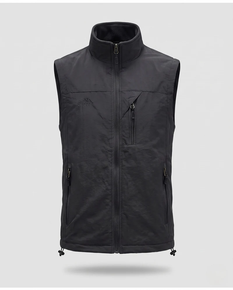 Herren winddichte Thermo-Jacke mit Fleece-Innenlage, wasserabweisender Außenhülle & Mehrfach-Reißverschlusstaschen