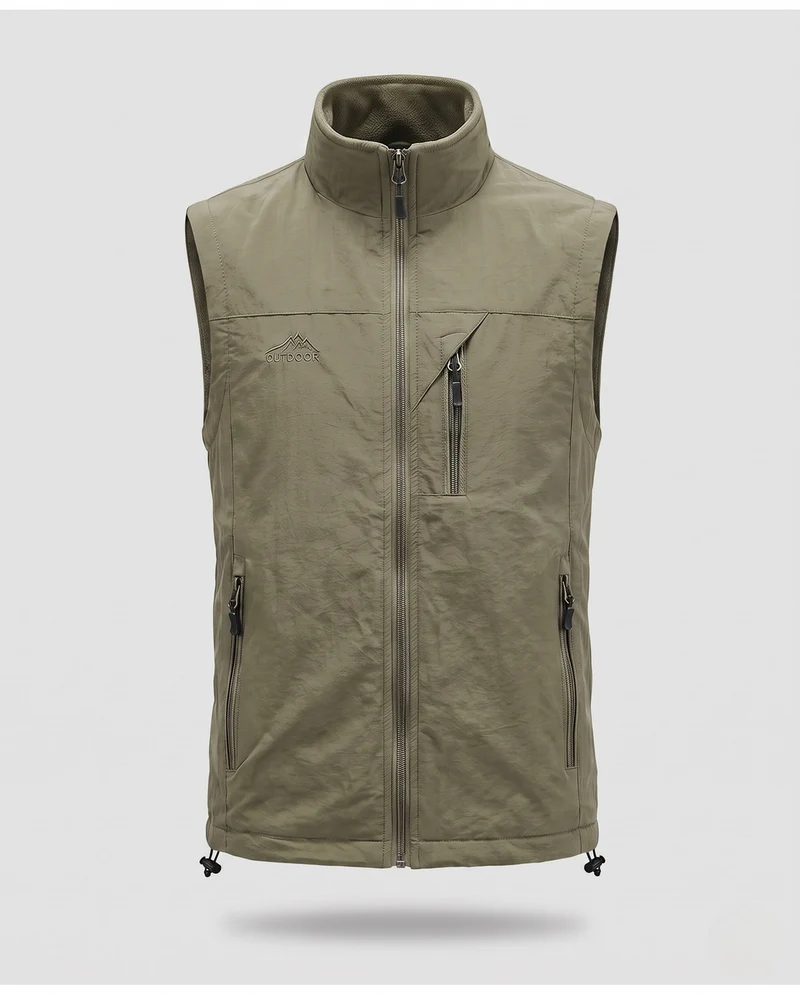 Herren winddichte Thermo-Jacke mit Fleece-Innenlage, wasserabweisender Außenhülle & Mehrfach-Reißverschlusstaschen
