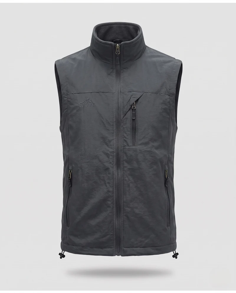 Herren winddichte Thermo-Jacke mit Fleece-Innenlage, wasserabweisender Außenhülle & Mehrfach-Reißverschlusstaschen
