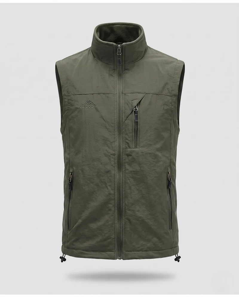 Herren winddichte Thermo-Jacke mit Fleece-Innenlage, wasserabweisender Außenhülle & Mehrfach-Reißverschlusstaschen