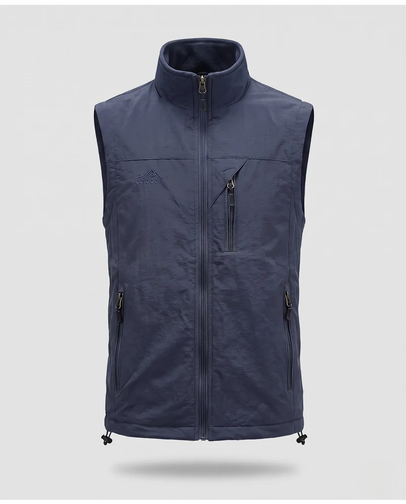 Herren winddichte Thermo-Jacke mit Fleece-Innenlage, wasserabweisender Außenhülle & Mehrfach-Reißverschlusstaschen