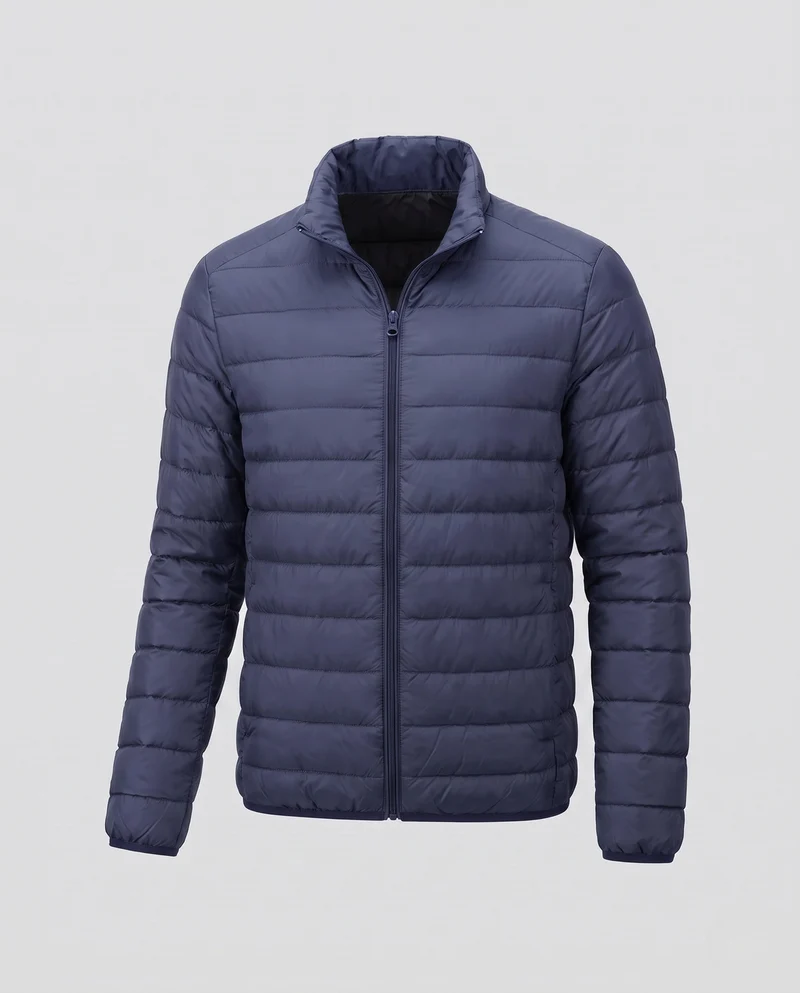 Herren ultraleichte, komprimierbare Steppjacke mit Stehkragen und Packbeutel Nord Taschen