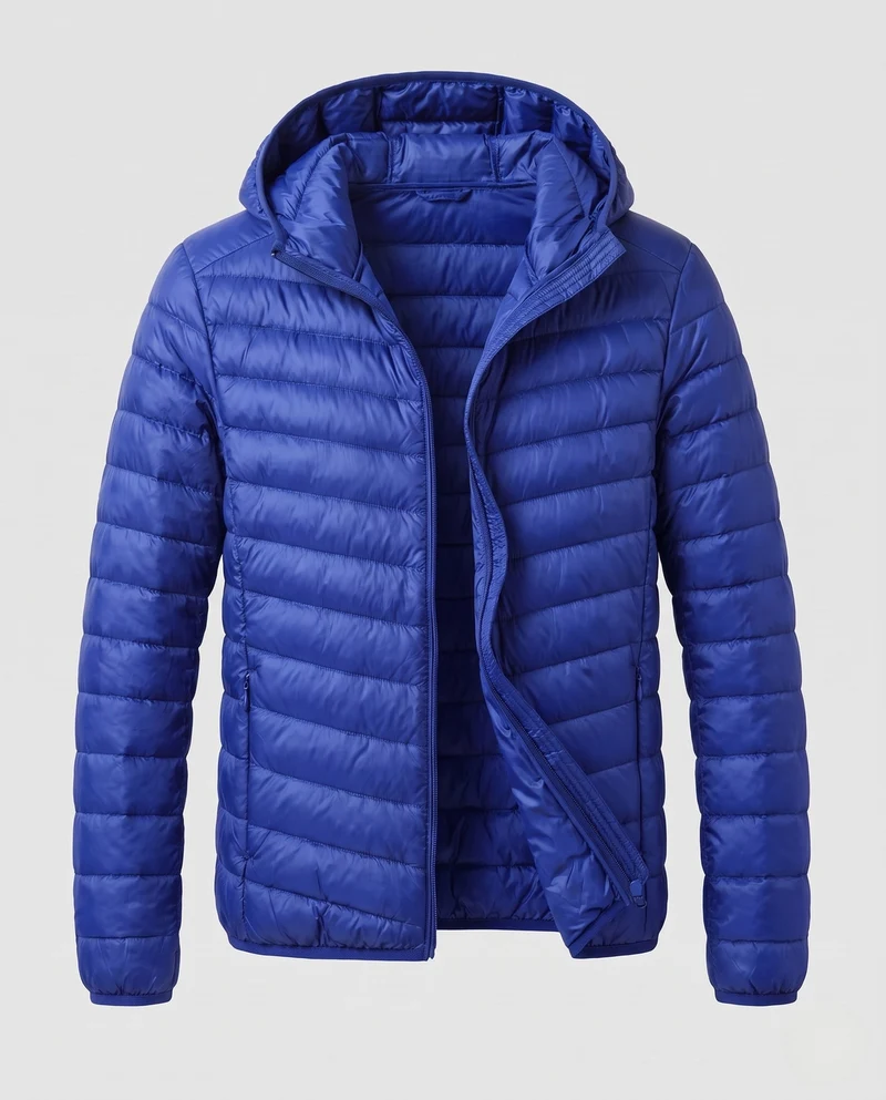 Herren Ultra-Leicht gesteppte Jacke mit Kapuze und Kompressionspackfunktion Nord Taschen