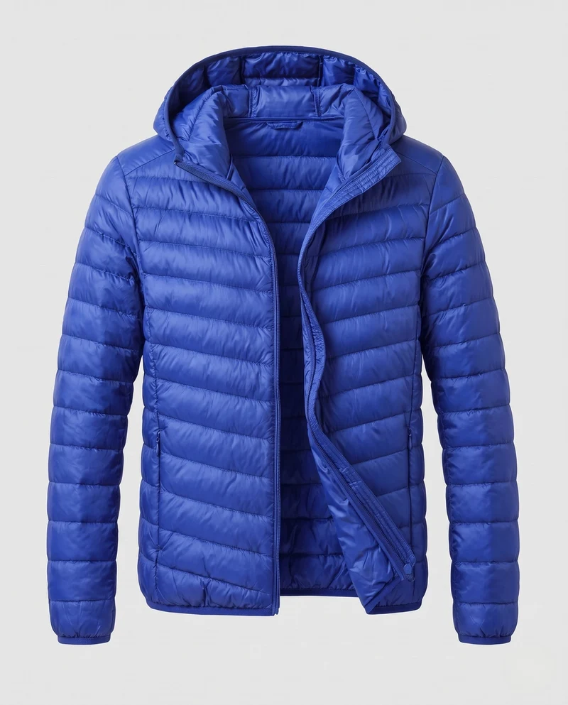 Herren Ultra-Leicht gesteppte Jacke mit Kapuze und Kompressionspackfunktion Nord Taschen
