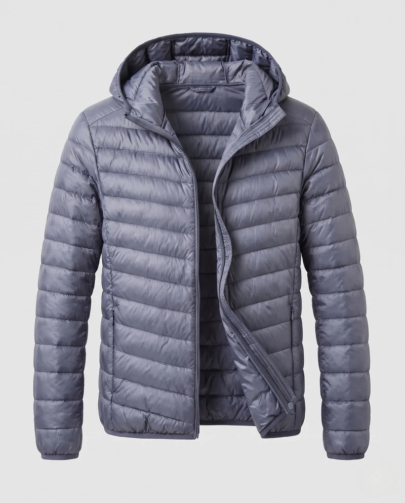 Herren Ultra-Leicht gesteppte Jacke mit Kapuze und Kompressionspackfunktion Nord Taschen