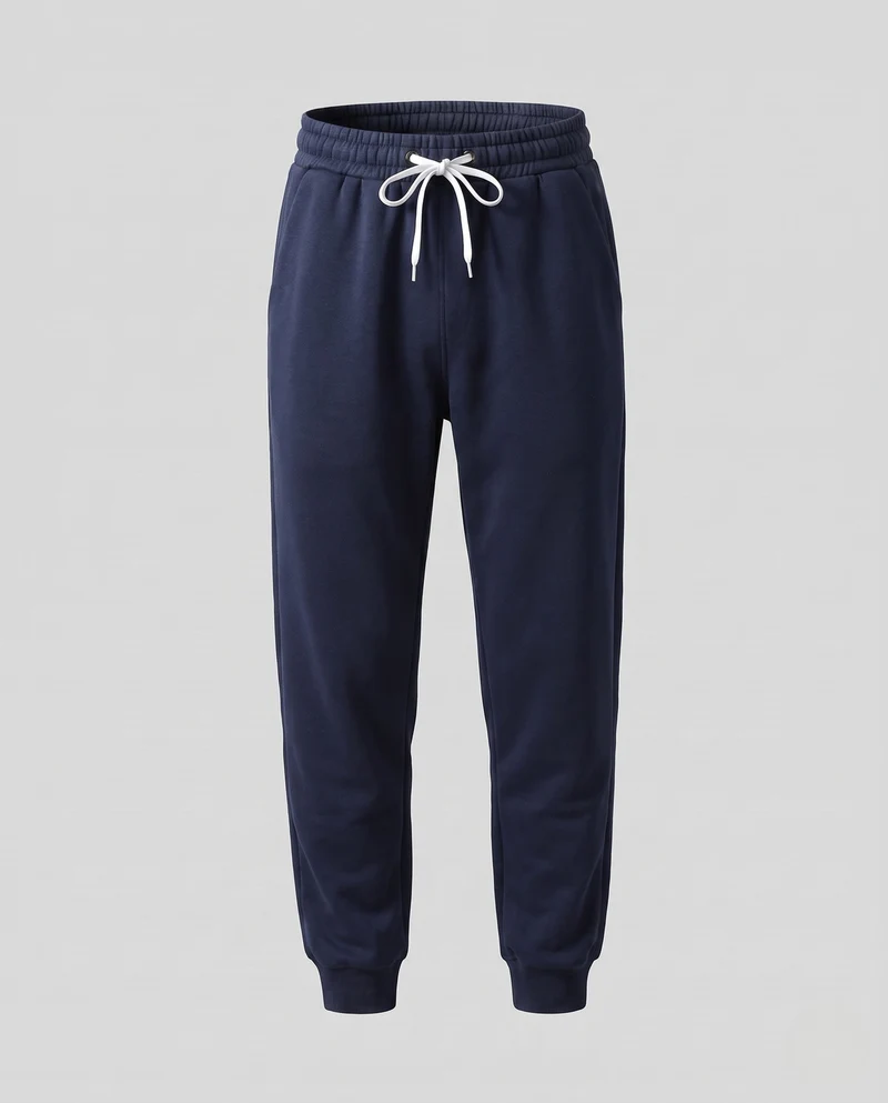 Herren Slim-Fit French Terry Jogger mit Kordelzug und elastischen Bündchen Nord Taschen
