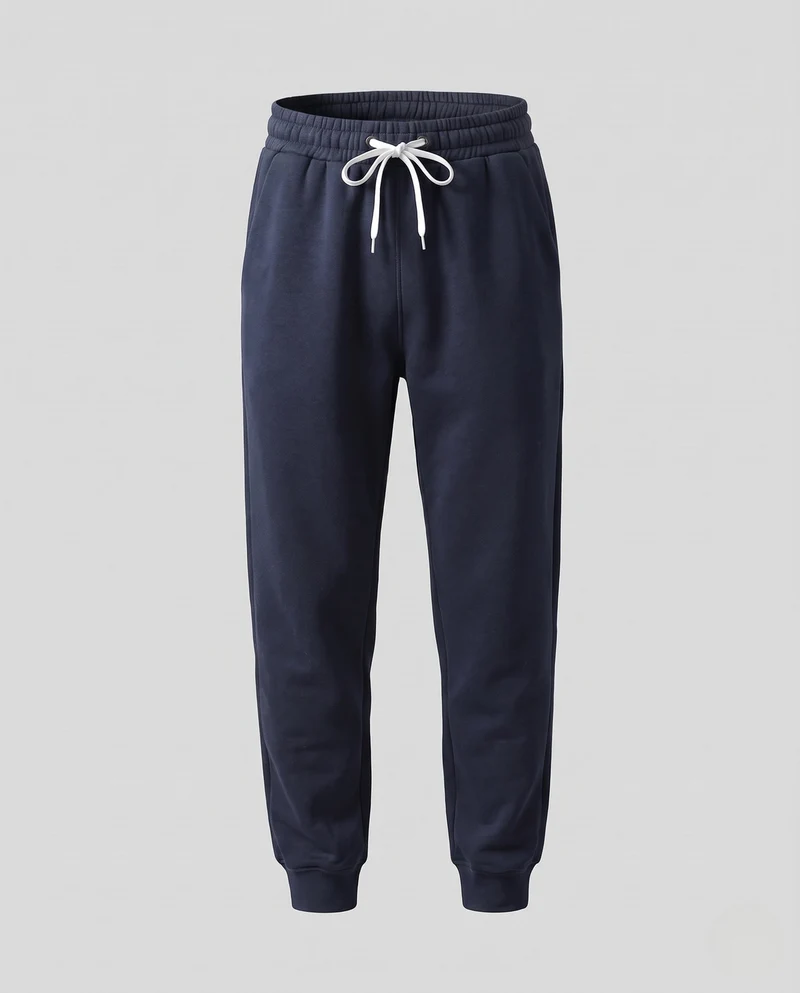 Herren Slim-Fit French Terry Jogger mit Kordelzug und elastischen Bündchen Nord Taschen