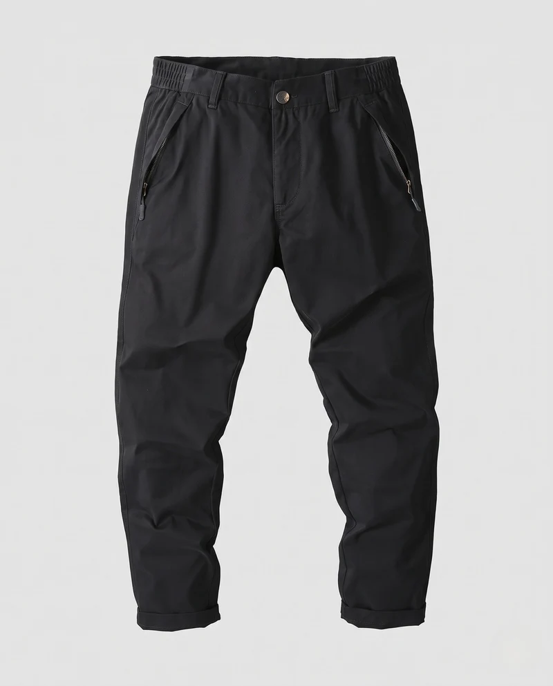 Herren Modern Twill Jogger mit tapered Bein, Reißverschlusstaschen und elastischem Bund Nord Taschen