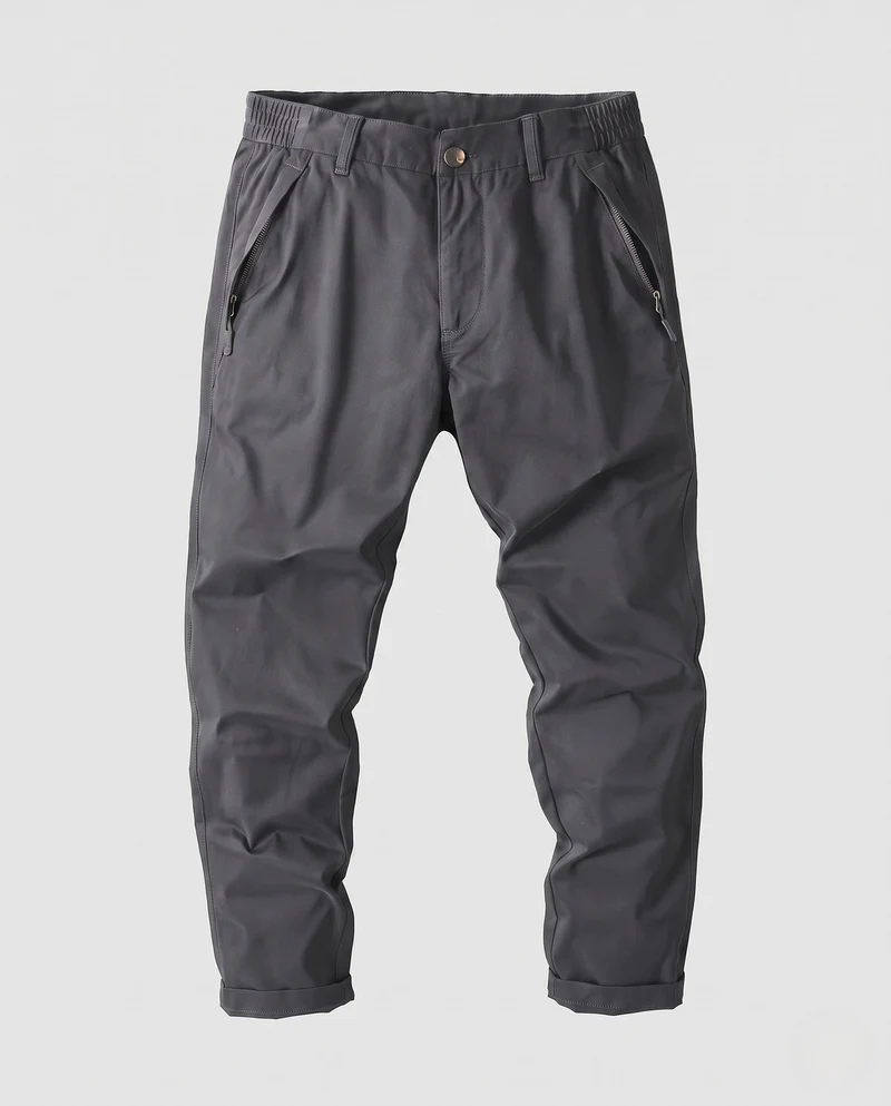 Herren Modern Twill Jogger mit tapered Bein, Reißverschlusstaschen und elastischem Bund Nord Taschen